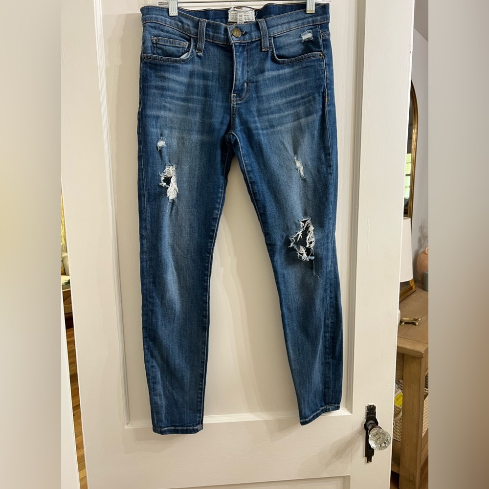 Current Elliott the stiletto distressed skinny ankle denim jeans size 27